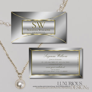 Luxury Silver Luminous Gold Decor met Monogram Visitekaartje