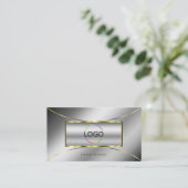 Luxury Silver met Luminous Gold Decor en Logo Visitekaartje (Staand voorkant)
