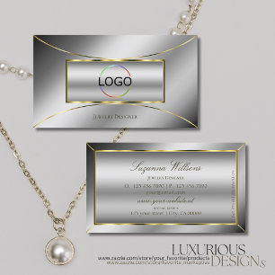 Luxury Silver met Luminous Gold Decor en Logo Visitekaartje