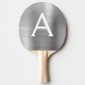 Luxury Silver Metallic Folie Monogram Tafeltennisbatje (Voorkant)