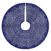 LUXURY SILVER & NAVY BLUE CHRISTMAS DAMASK CLASSY KERSTBOOM ROK (Voorkant)