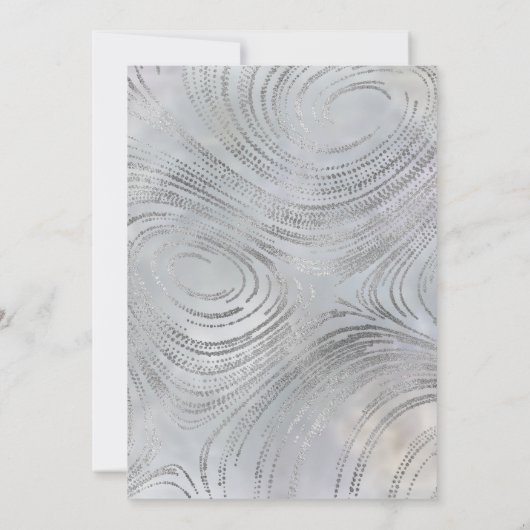 Luxury Silver op Pearl 25th Jubileum Party Kaart (Achterkant)