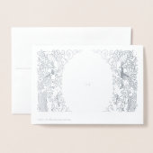 Luxury Silver Peacock Art Deco 20s Wedding Folie Kaarten (Met envelop)