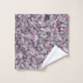 Luxury Silver Pink Marble Monogrammed Bad Handdoek (Wasdoekje)