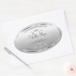 Luxury Silver Product Label Diamonds Logo