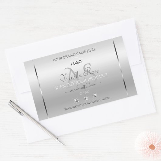 Luxury Silver Product Label Diamonds Logo (Envelop)