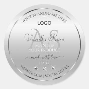 Luxury Silver Product Label Diamonds Logo