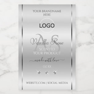 Luxury Silver Product Label Diamonds Logo Voedselcontainer Etiket
