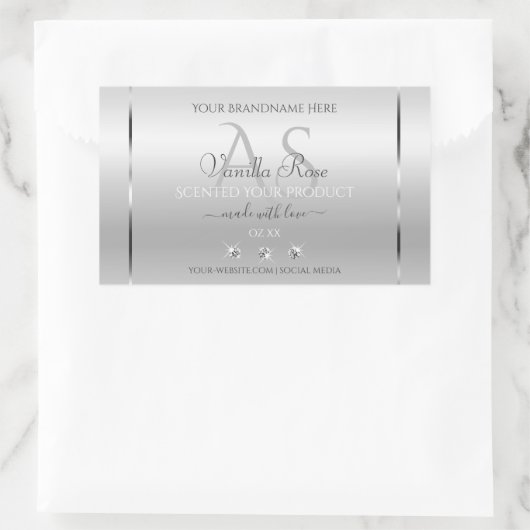 Luxury Silver Product Labels Diamonds en Monogram (Tas)