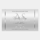 Luxury Silver Product Labels Diamonds en Monogram (Voorkant)
