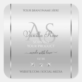 Luxury Silver Product Labels Diamonds en Monogram