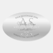 Luxury Silver Product Labels Diamonds en Monogram (Voorkant)