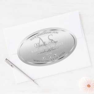 Luxury Silver Product Labels Diamonds en Monogram