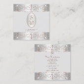 Luxury Silver Roos Gold Ornamenten Initialen Vierkante Visitekaartje (Voorkant / Achterkant)