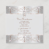 Luxury Silver Roos Gold Ornamenten Initialen Vierkante Visitekaartje (Achterkant)