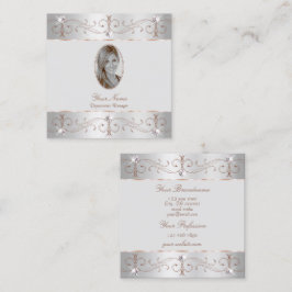 Luxury Silver Roos Gold  Ornamenten Voeg foto toe Vierkante Visitekaartje