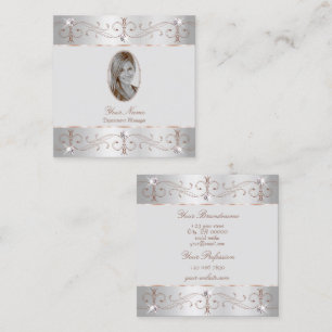 Luxury Silver Roos Gold  Ornamenten Voeg foto toe Vierkante Visitekaartje