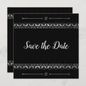 Luxury Silver Save the Date Invitation Kaart (Voorkant / Achterkant)