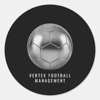 Luxury Silver Soccer Ball Round Corporate Envelope Ronde Sticker