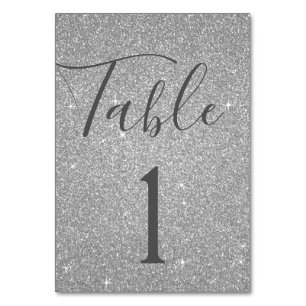 Luxury Silver Sparkle Table Number Kaart