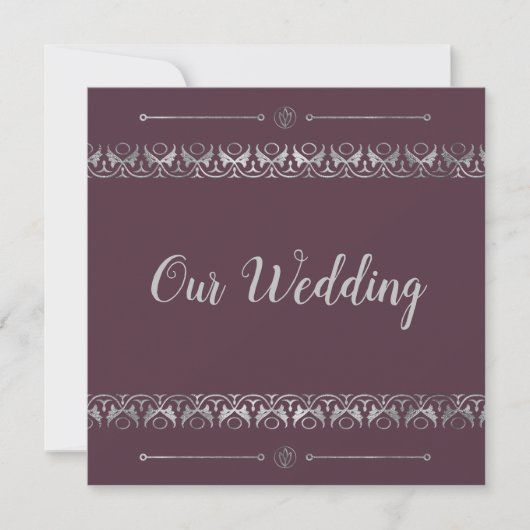 Luxury Silver Wedding Uitnodiging (Voorkant)