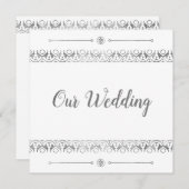 Luxury Silver Wedding Uitnodiging (Voorkant / Achterkant)
