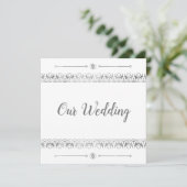 Luxury Silver Wedding Uitnodiging (Staand voorkant)