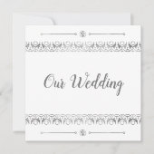 Luxury Silver Wedding Uitnodiging (Voorkant)