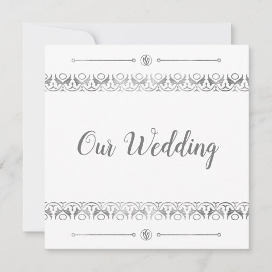Luxury Silver Wedding Uitnodiging (Voorkant)
