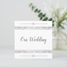 Luxury Silver Wedding Uitnodiging