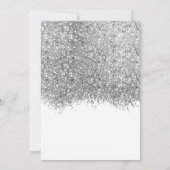 Luxury Silver White Glitter Confetti Wedding Save The Date (Achterkant)