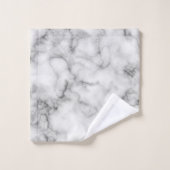 Luxury Silver White Marble Monogrammed Bad Handdoek (Wasdoekje)