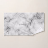 Luxury Silver White Marble Monogrammed Bad Handdoek (Handdoek)