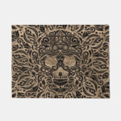 Luxury Skull Ornament Black en Gold Deurmat (Voorkant)