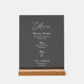Luxury Smoked Acrylic Bar Menu Sign Acryl Bord (Voorkant)