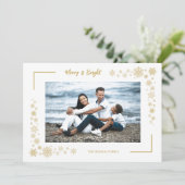 Luxury Snowflakes Minimalist Photo Family Frame (Staand voorkant)