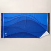 Luxury Soft Blue Gold Wave Customize Strandlaken (Voorkant)