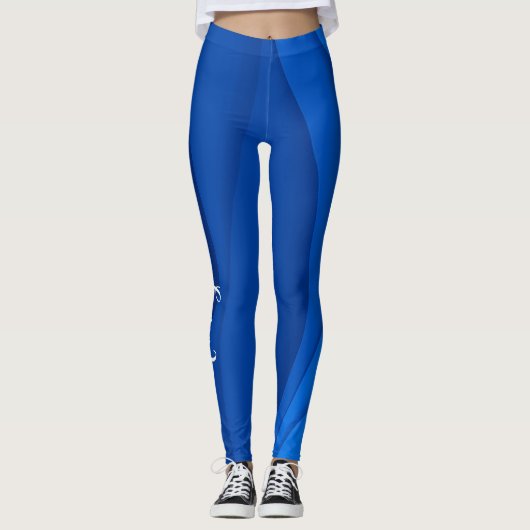 Luxury Soft Blue Wave Leggings (Voorkant)