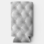 Luxury Soft Grey Faux Velvet Seltzer Blikjeskoeler (Achterkant)