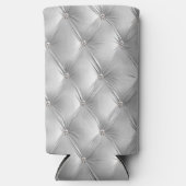 Luxury Soft Grey Faux Velvet Seltzer Blikjeskoeler (Voorkant)