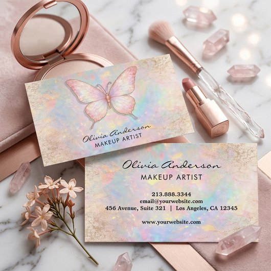 Luxury Soft Opal logo Butterfly Chic               Visitekaartje