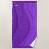 Luxury Soft Paars Gold Wave past zich aan Strandlaken (Voorkant)