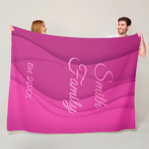 Luxury Soft Pink Wave Customize Fleece Deken