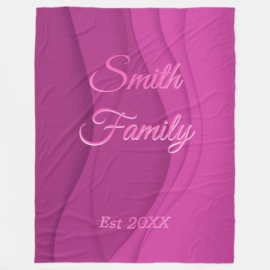 Luxury Soft Pink Wave Customize Fleece Deken (Voorkant)