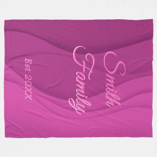 Luxury Soft Pink Wave Customize Fleece Deken (Voorkant (Horizontaal))