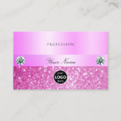 Luxury Sparking Girly Pink Glitter met Logo Chic Visitekaartje (Voorkant)