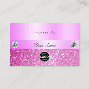 Luxury Sparking Girly Pink Glitter met Logo Chic Visitekaartje