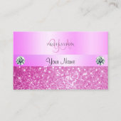 Luxury Sparking Girly Pink Glitter met Monogram Visitekaartje (Voorkant)