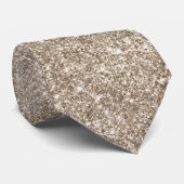 Luxury Sparkly Beige Glitter Stropdas (Opgerold)