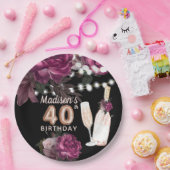 Luxury Specialized 40th Birthday Wine Roos Papieren Bordje (Feest)